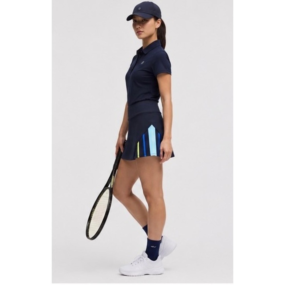 Addison Bay Navy Blue Striped Active Skort Tennis Golf Skirt XS NWT